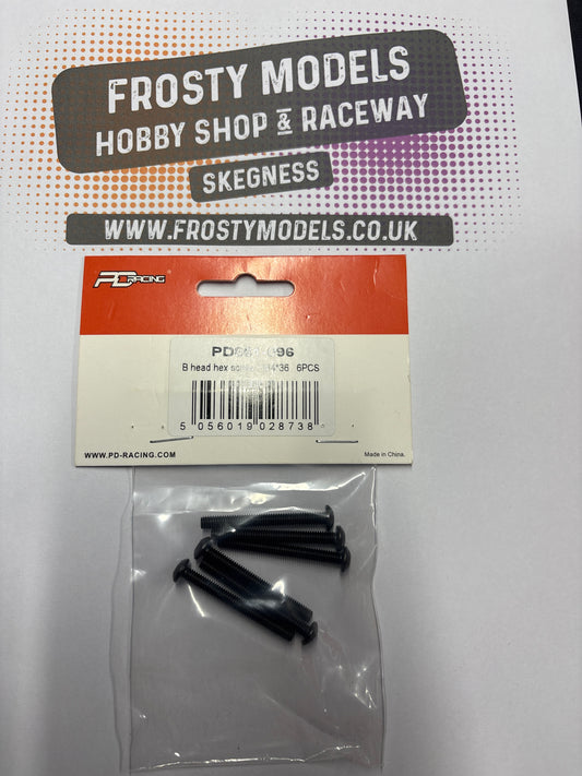 PD RACING SPARES - 1/10TH TK10 & TR10 - B head hex screw HM4*36   6PCS