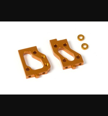 Xray - Xray Spare Parts ALU RADIO PLATE MOUNTS (L+R) - SWISS 7075 T6 - ORANGE - XR336231-O