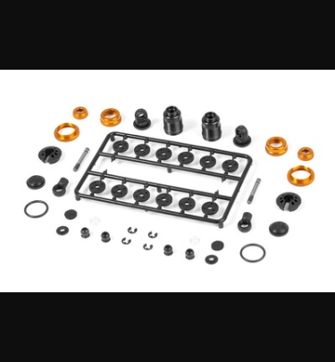 Xray - Xray Spare Parts ALU SHOCK ABSORBER-SET - LOW PROFILE - ORANGE (2) - XR338000-O