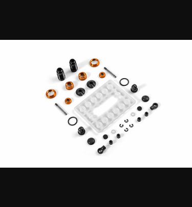 Xray - Xray Spare Parts ALU SHOCK ABSORBER-SET - ORANGE (2) - XR338001-O