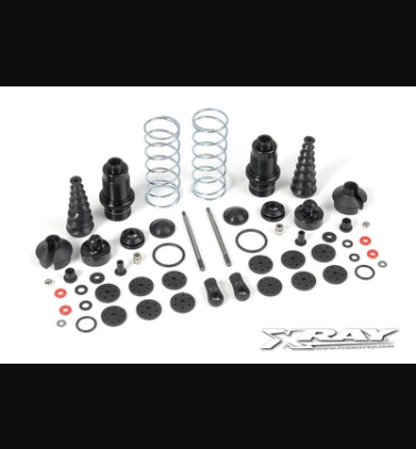 Xray - Xray Spare Parts XB9 FRONT SHOCK ABSORBERS + BOOTS COMPLETE SET (2) - XR358104