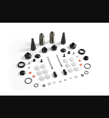 Xray - Xray Spare Parts XB8 FRONT SHOCK ABSORBERS + BOOTS COMPLETE SET (2) - XR358105