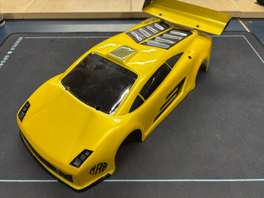 1/12 Lambo Body - Airbrushed GT12 Supastox 205mm wheelbase by 155mm wide (no stickers, all airbrushed)