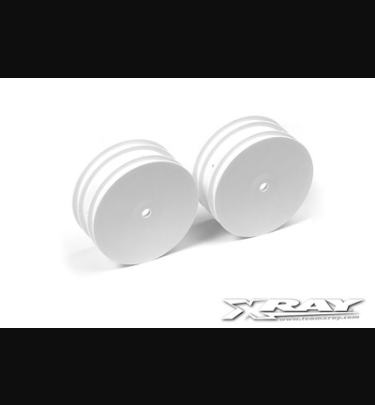 Xray - Xray Spare Parts 4WD FRONT WHEEL AERODISK WITH 14MM HEX - WHITE - V2 (2) - XR369910