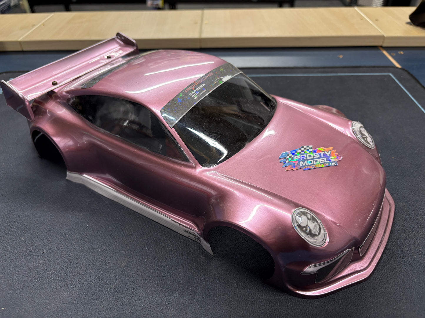 1/12 Porsche Body - Anodised Pink GT12 Atom Body 201mm wheelbase by 164mm wide (With stick kit applied)