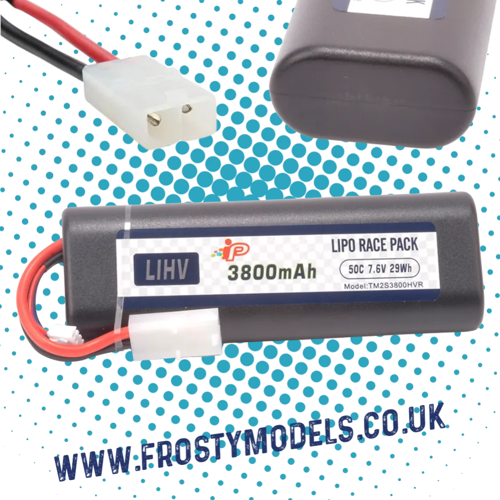 Intellect RC CAR LIPO BATTERY (LIHV) HC39 2S 3800mAh High Voltage 7.6v Stick Tamiya plug (FITS TT01E) IPTM2S3800HVRTM