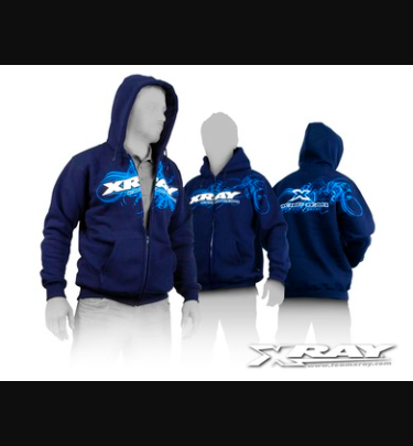 Xray - Xray Spare Parts XRAY SWEATER HOODED WITH ZIPPER - BLUE (XL) - XR395600XL