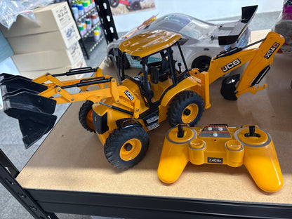 Ex-demo / Used - JCB - LOADER BACK HEO 4CX - RC Remote Control Construction 1:20 - E589-003 - Licenced Product (Working Lights & Sounds)