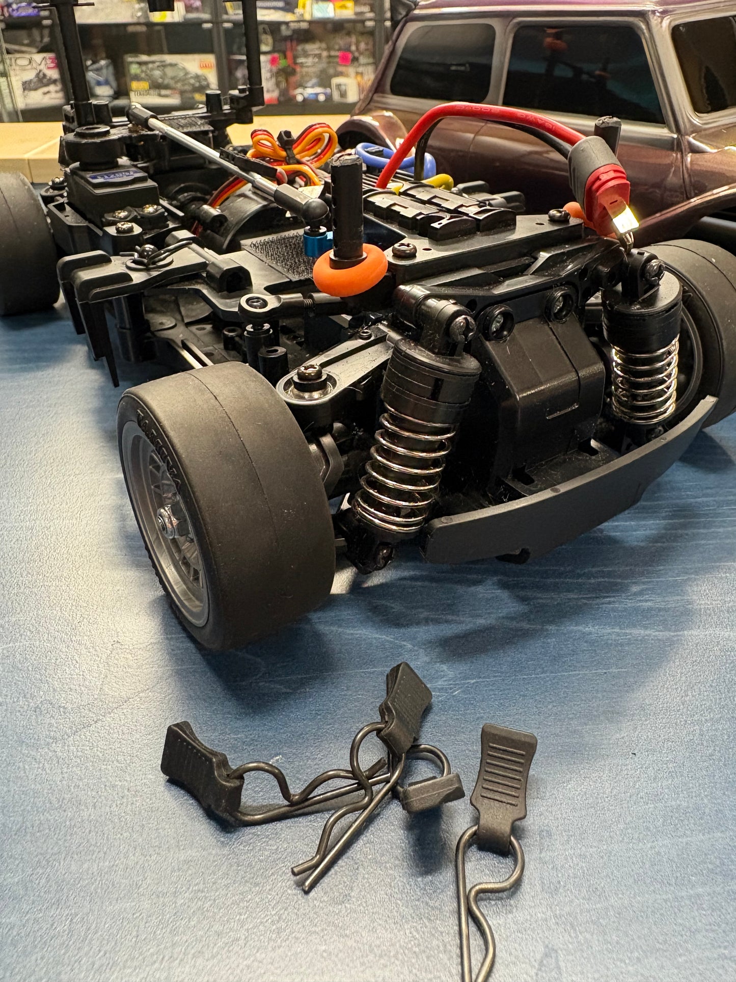 Tamiya (Ex-Display with hop-us) - MB01 Mini Cooper Wide Arch Airbrushed Built Kit - With Upgraded Motor, ESC & Servo (needs radio, battery and charger to complete) M-Chassis 1/10th