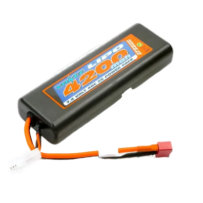VOLTZ - RC CAR 4200MAH ROUND/OVAL CASE 2S 40C 7.4V LIPO STICK PACK W/DEANS (FITS TT01E) VZ0311D