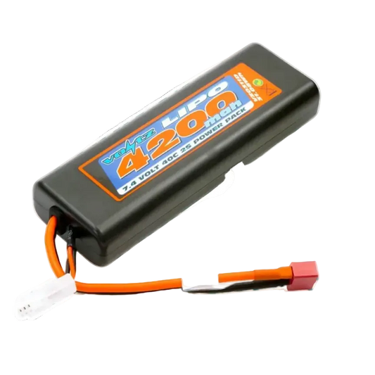VOLTZ - RC CAR 4200MAH ROUND/OVAL CASE 2S 40C 7.4V LIPO STICK PACK W/DEANS (FITS TT01E) VZ0311D