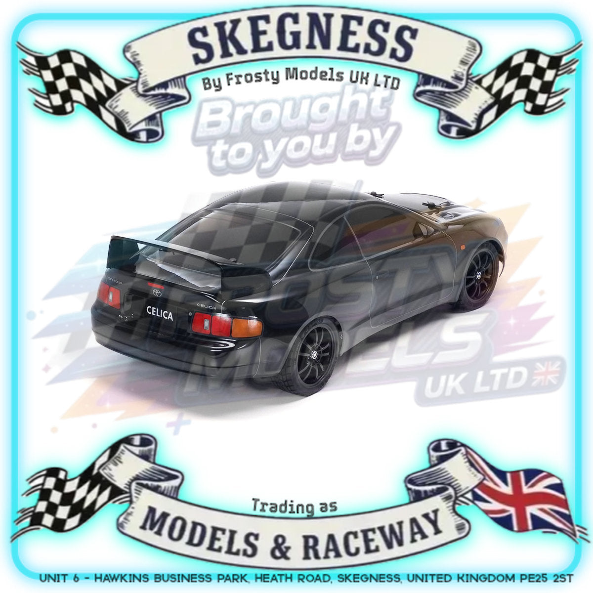 Tamiya - 1/10 RC Car Kit Toyota Celica GT-Four ST205 with Black Painted Body (TT-02) - 47510 (ESC & Motor Included - Requires Radio, Servo, Battery, Charger, PS Spray & Assembly)