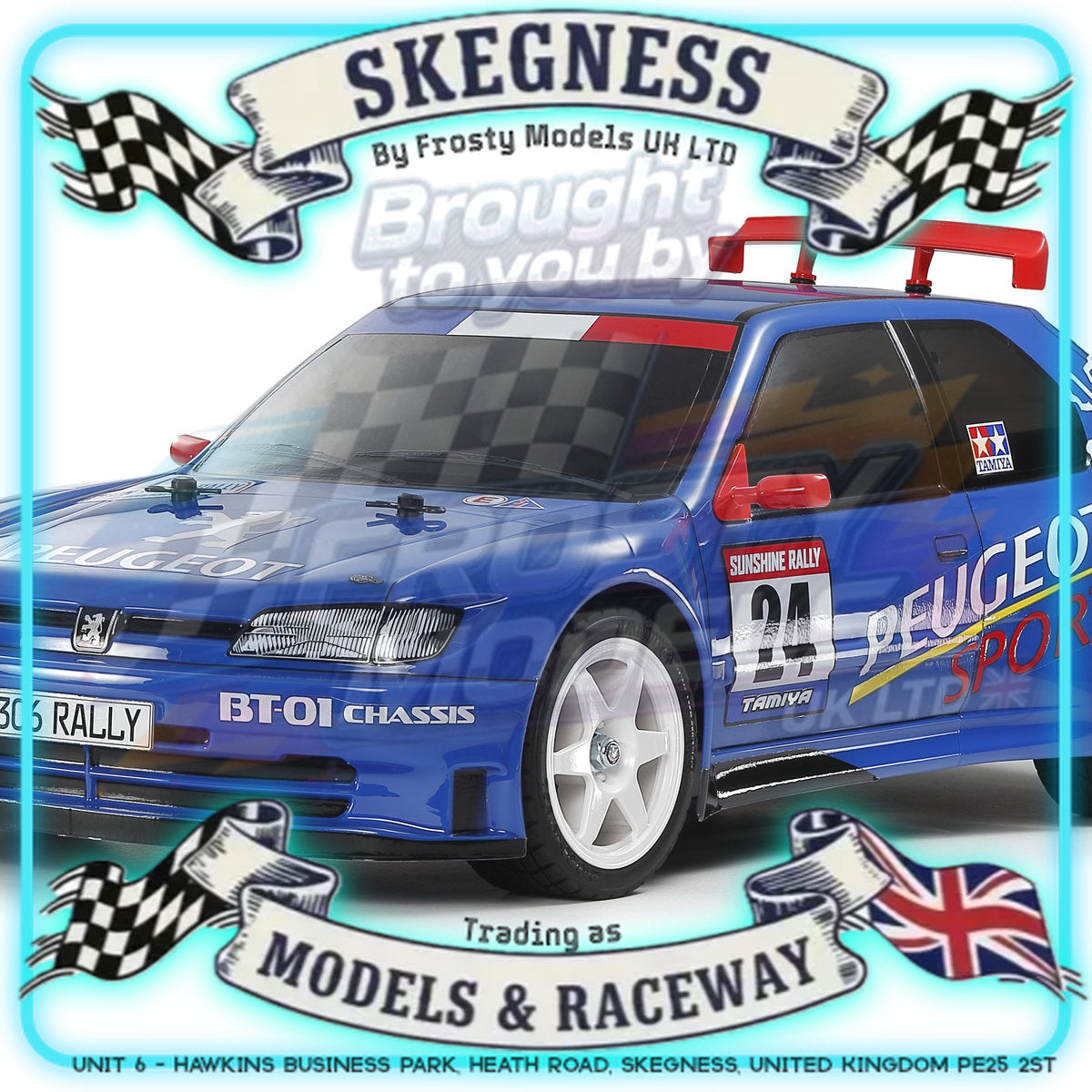 Tamiya - 1/10 RC Car Kit Peugeot 306 Maxi with Blue Painted Body (BT-01) - 47513 TAMIYA R/C KITS