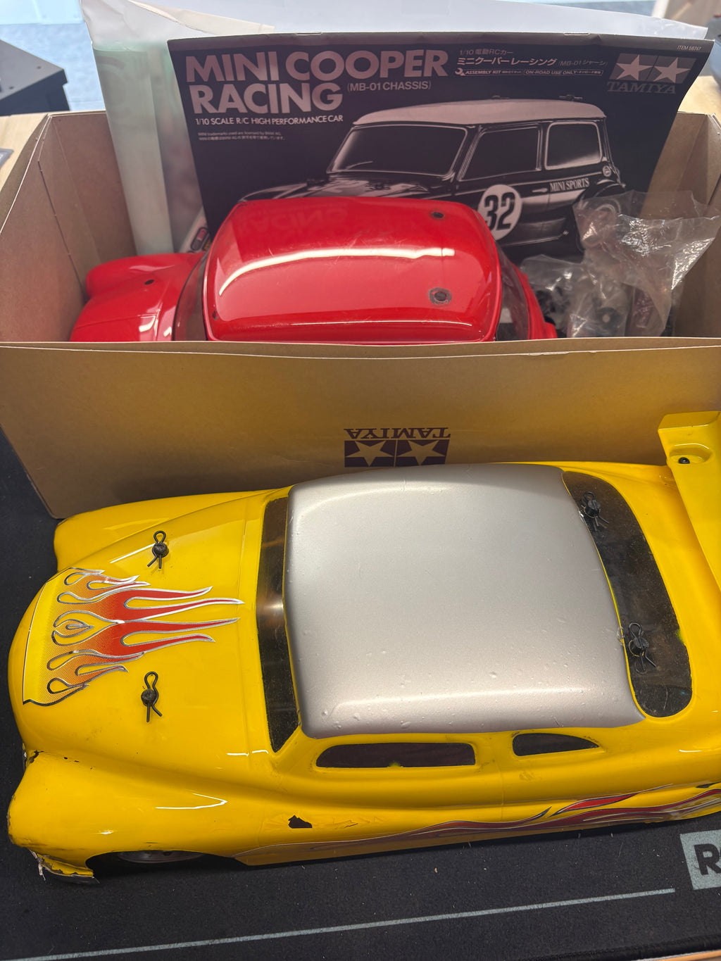 Tamiya - M-Chassis Mini MB01 with lots of Yeah Racing Upgrades - 2x Bodies, ESC & Motor (Needs Radio & Servo, Battery to Complete)