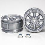 TAMIYA - MINI COOPER WHEELS & Nuts (Silver) (4PCS) (TT01E Euro Truck or M-Chassis Mini) - 50569