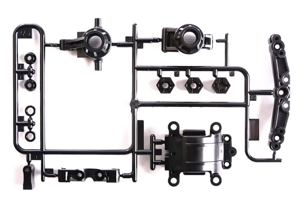 (When sold out - Confirmed restock date 31-7-26) TAMIYA - TT01E Euro Truck Parts - 1X 51318 A Parts - UPRIGHTS, SHOCK TOWER, DIFF COVER, REAR HUBS +