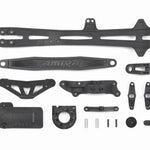 TAMIYA TT01E - 1X D PARTS 51319 UPPER DECK, BATTERY STRAP, GEARBOX COVER, MOTOR MOUNT & Steering Post Set - FULL SPRU