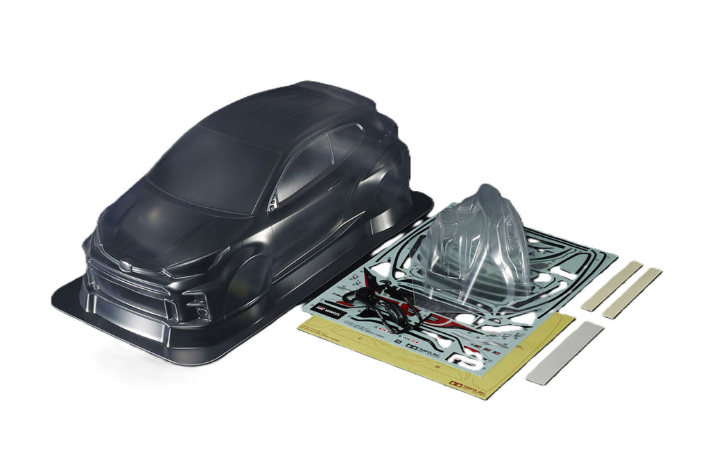 Tamiya 51656 - RC BODY GR YARIS (1/10 M-Chassis size 239mm Wheel Base) - Body parts, Stickers & Masking Included