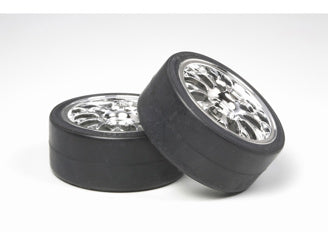 Tamiya - Plated Mesh Wheel W Drift Tyres 2 - 53959 TAMIYA SPARES