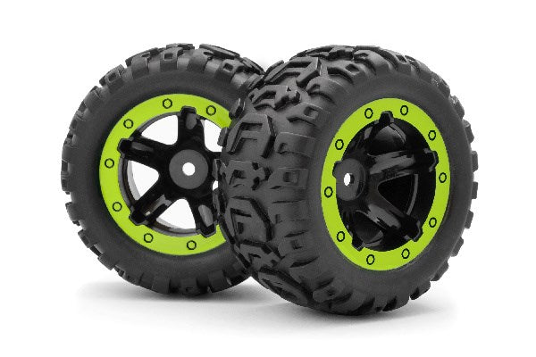 BLACKZON - Slyder MT Wheels/Tires Assembled (Black/Green) - 540038