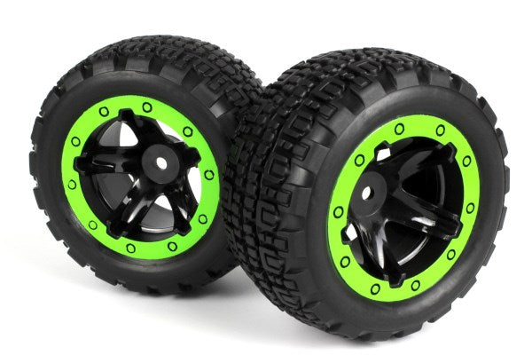 BLACKZON - Slyder ST Wheels/Tires Assembled (Black/Green) - 540094