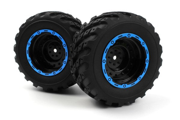 BLACKZON - Smyter MT Wheels/Tires Assy (Black/Blue/2pcs) - 540182