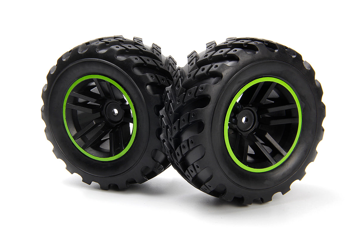 BLACKZON - Spryte Wheels/Tires Assembled (Black/Green) - 540324