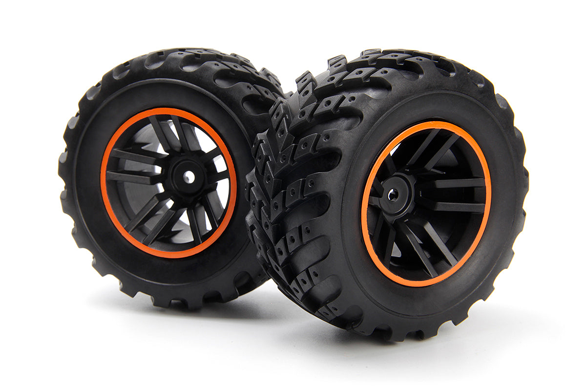 BLACKZON - Spryte Wheels/Tires Assembled (Black/Orange) - 540327