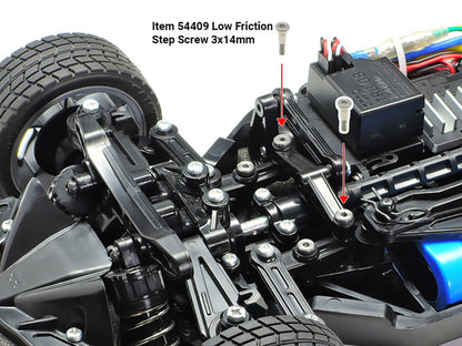 TAMIYA 54550 - TT02 3X18MM STEP SCREW 2PCS (TT-02, TT-02D, TT-02 Type-S and TT-02B chassis)