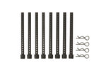 TAMIYA 54604 - TT01E & TT02 / M06 BODY MOUNT EXTENSIONS 9CM TALL X8 POSTS & (Euro Truck FAT FOX BUGGYRA) + 4 Clips