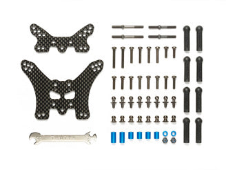 Tamiya - TT-02B Carbon Damper Stays (Front & Rear) - 54754 TAMIYA SPARES