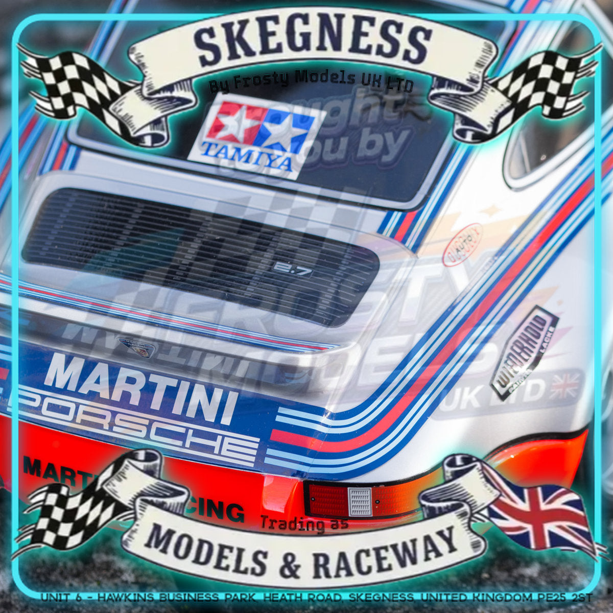 Tamiya - 1/10 RC Car Kit Porsche 911 Carrera RSR Martini (TT-02) - 58571 (ESC & Motor Included - Requires Radio, Servo, Battery, Charger, PS Spray & Assembly)