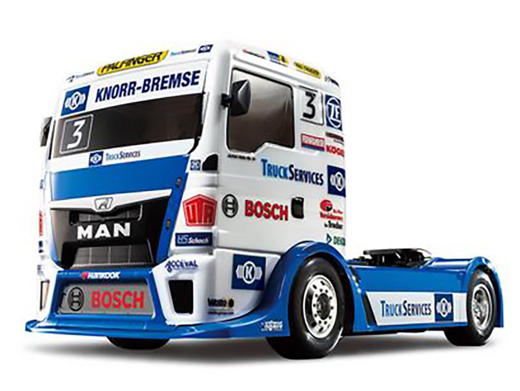 TAMIYA 58632 - TEAM HAHN MAN TGS - EURO TRUCK KIT 4WD 1/10 TT01E (ESC & MOTOR)