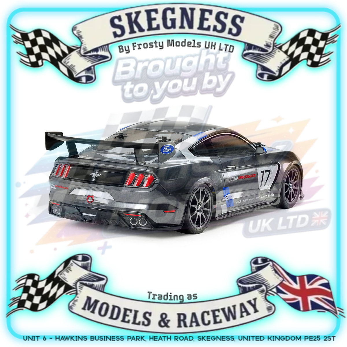 Tamiya - 1/10 RC Car Kit Ford Mustang GT4 (TT-02) - 58664 (ESC & Motor Included - Requires Radio, Servo, Battery, Charger, PS Spray & Assembly)
