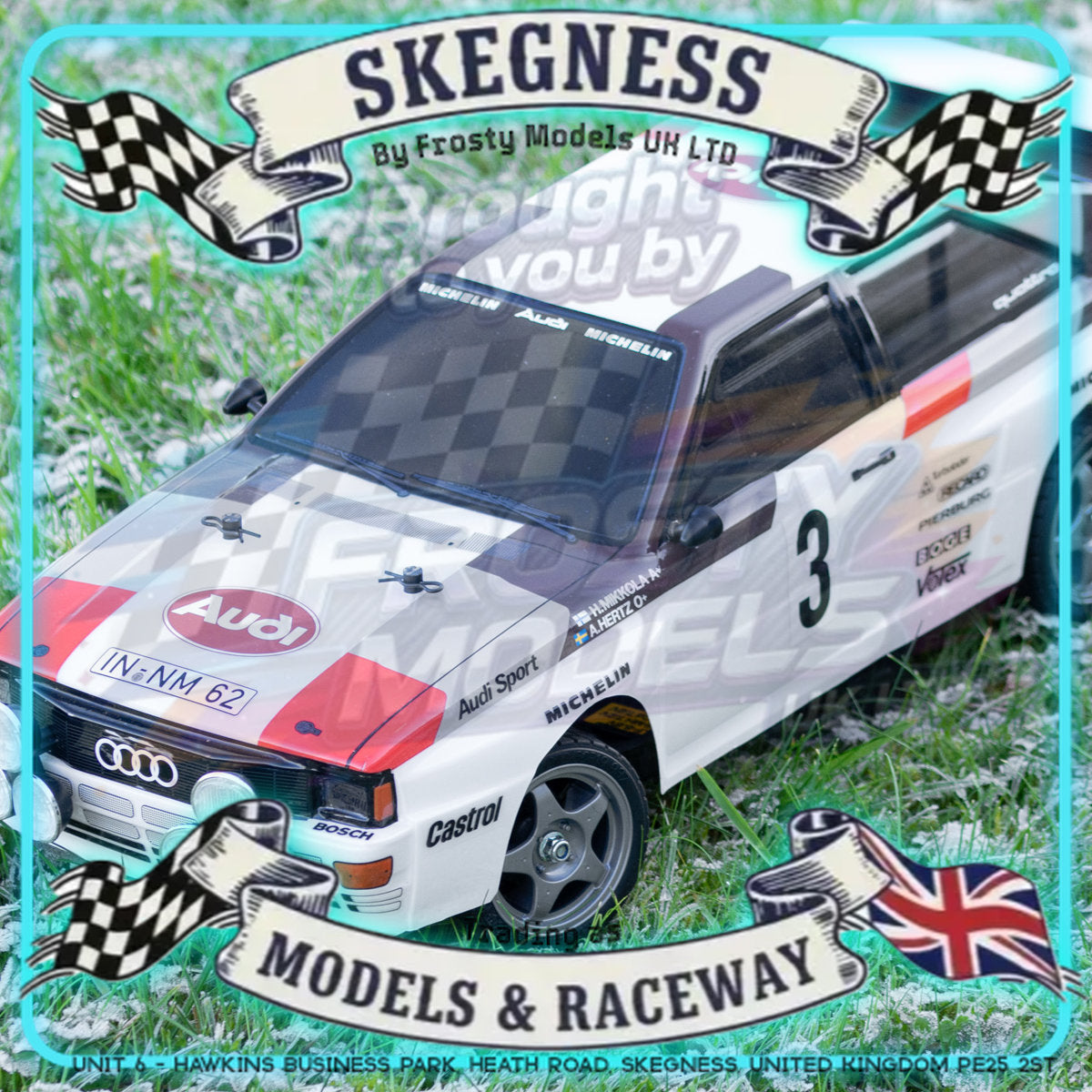 Tamiya - 1/10 RC Car Kit Audi Quattro Rally A2 (TT-02) - 58667 (ESC & Motor Included - Requires Radio, Servo, Battery, Charger, PS Spray & Assembly)