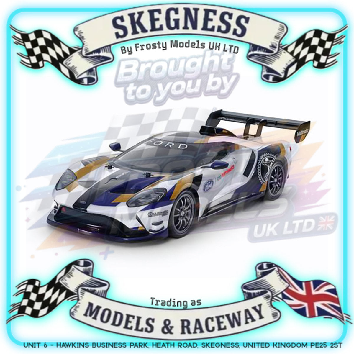 Tamiya - 1/10 RC Car Kit Ford GT Mk II 2020 (TT-02) - 58689 (ESC & Motor Included - Requires Radio, Servo, Battery, Charger, PS Spray & Assembly)
