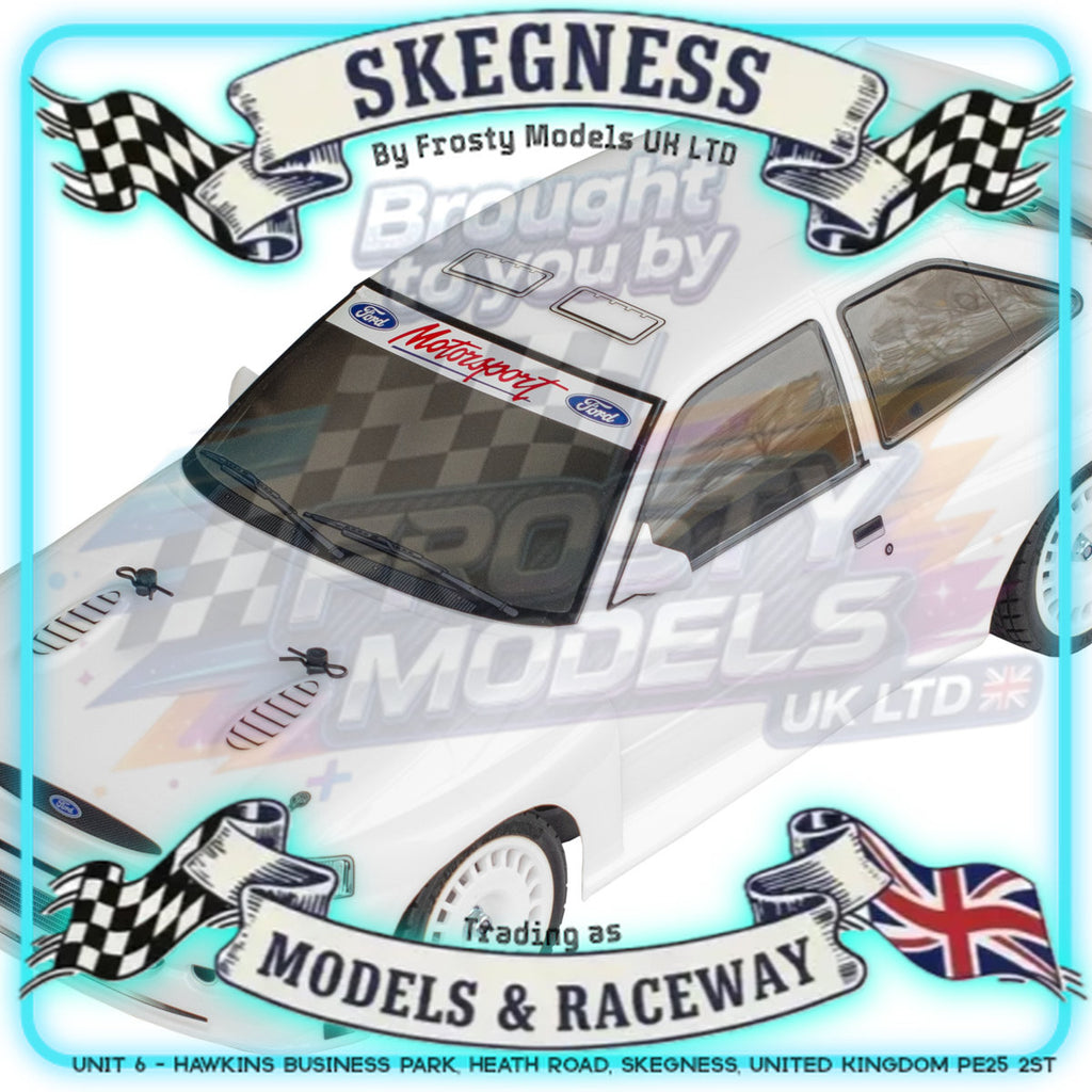 Tamiya - 1/10 RC Car Kit Ford Escort Cosworth 1998 (TT-02) - 58691 (ESC & Motor Included - Requires Radio, Servo, Battery, Charger, PS Spray & Assembly)