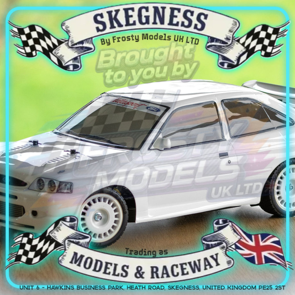 Tamiya - 1/10 RC Car Kit Ford Escort Cosworth 1998 (TT-02) - 58691 (ESC & Motor Included - Requires Radio, Servo, Battery, Charger, PS Spray & Assembly)