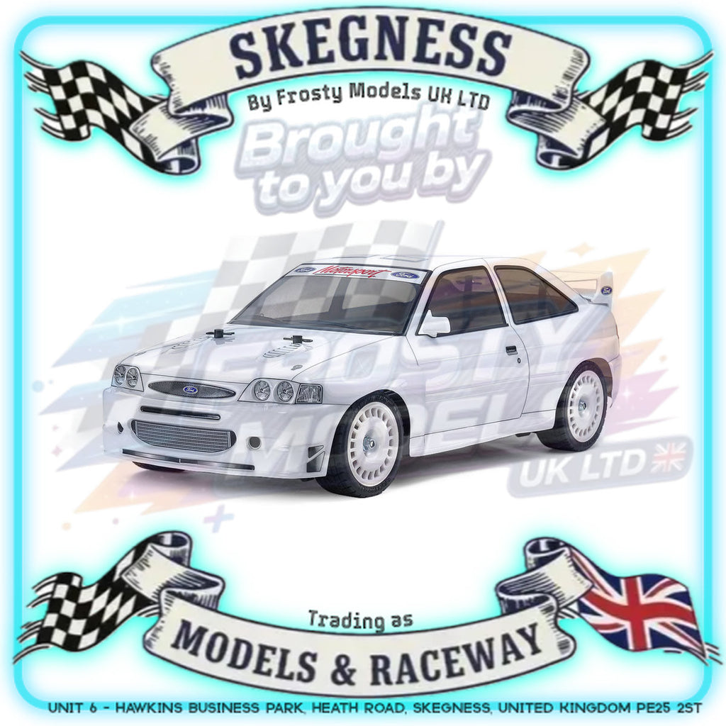 Tamiya - 1/10 RC Car Kit Ford Escort Cosworth 1998 (TT-02) - 58691 (ESC & Motor Included - Requires Radio, Servo, Battery, Charger, PS Spray & Assembly)