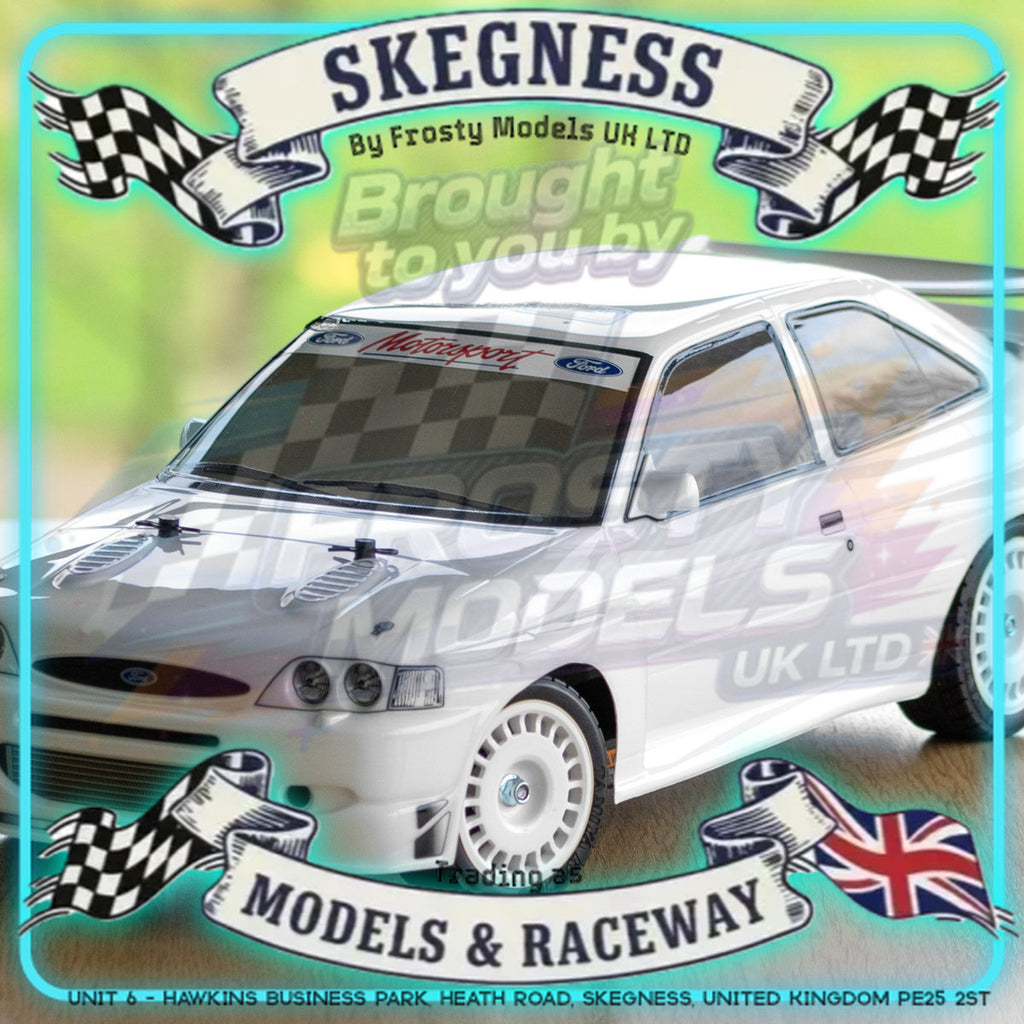 Tamiya - 1/10 RC Car Kit Ford Escort Cosworth 1998 (TT-02) - 58691 (ESC & Motor Included - Requires Radio, Servo, Battery, Charger, PS Spray & Assembly)