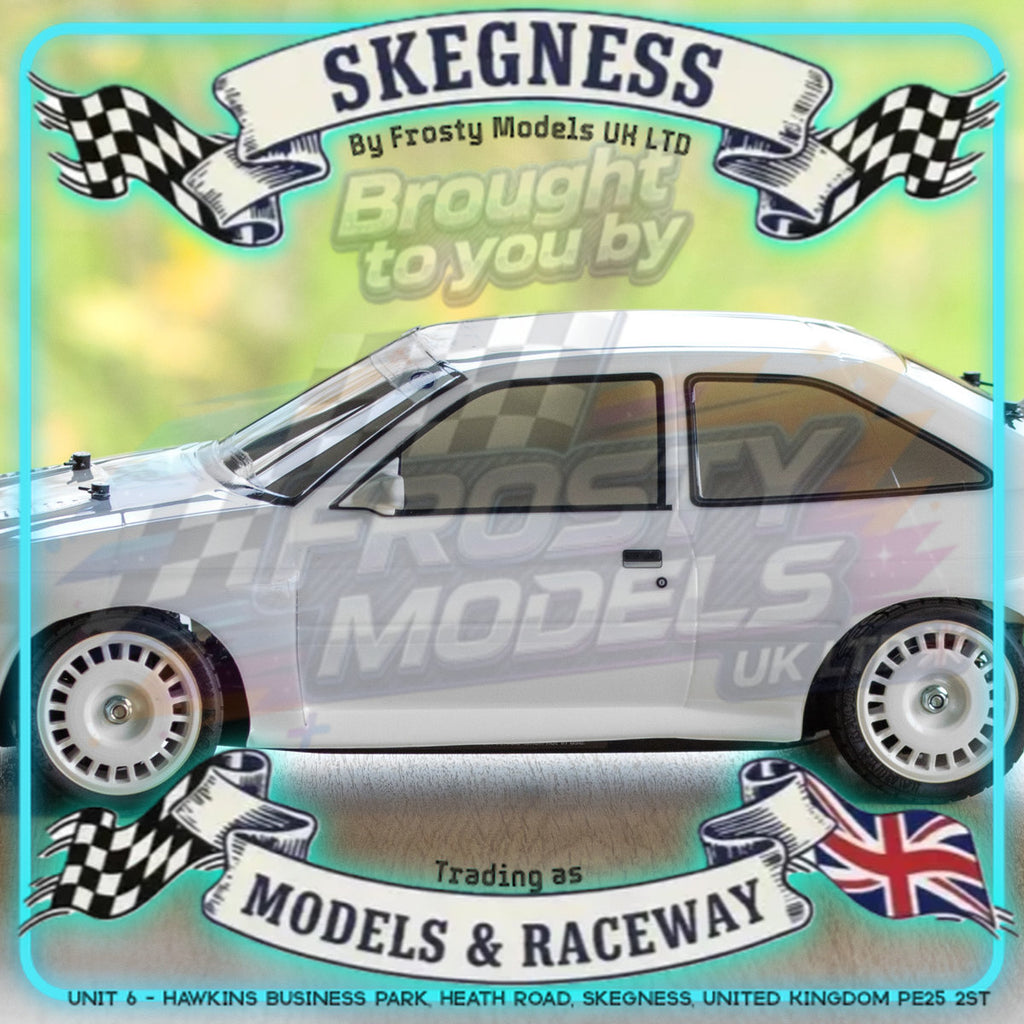 Tamiya - 1/10 RC Car Kit Ford Escort Cosworth 1998 (TT-02) - 58691 (ESC & Motor Included - Requires Radio, Servo, Battery, Charger, PS Spray & Assembly)
