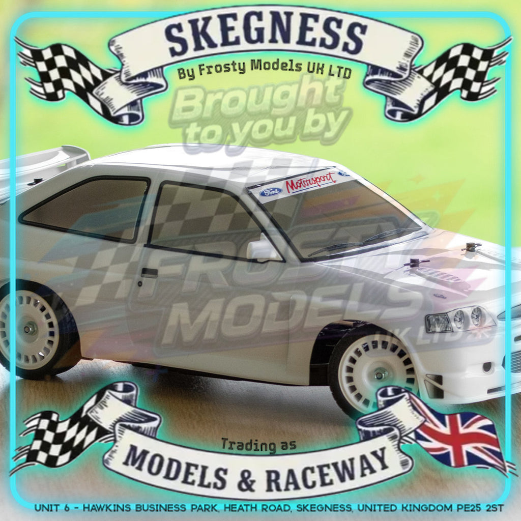 Tamiya - 1/10 RC Car Kit Ford Escort Cosworth 1998 (TT-02) - 58691 (ESC & Motor Included - Requires Radio, Servo, Battery, Charger, PS Spray & Assembly)