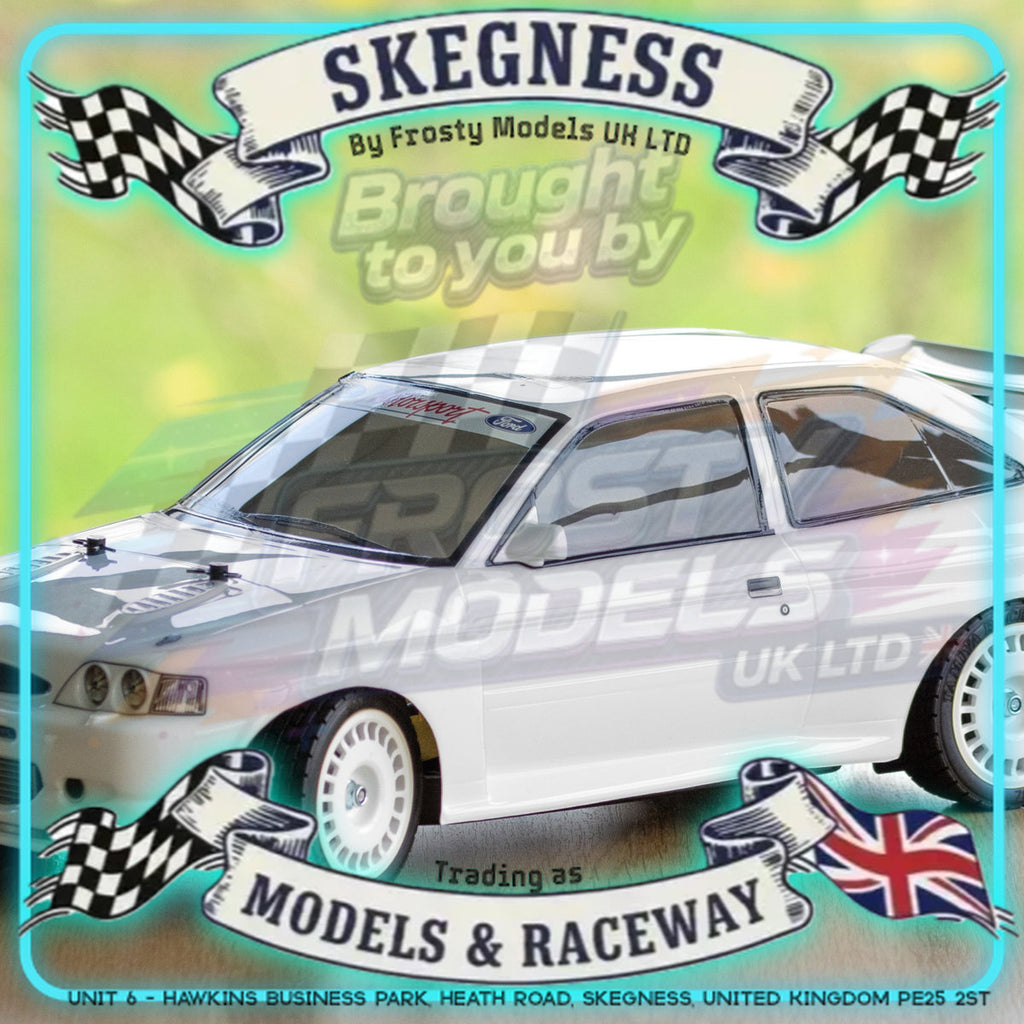 Tamiya - 1/10 RC Car Kit Ford Escort Cosworth 1998 (TT-02) - 58691 (ESC & Motor Included - Requires Radio, Servo, Battery, Charger, PS Spray & Assembly)