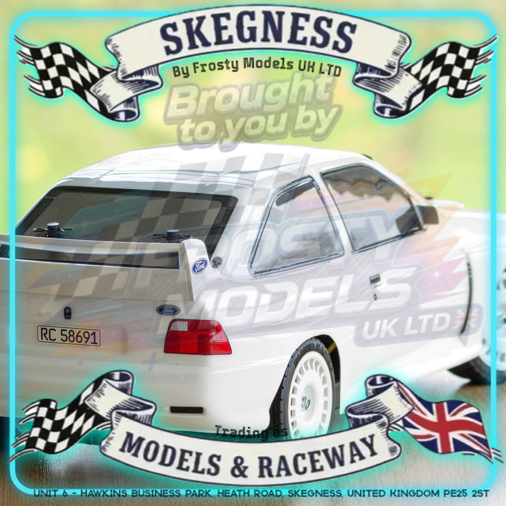 Tamiya - 1/10 RC Car Kit Ford Escort Cosworth 1998 (TT-02) - 58691 (ESC & Motor Included - Requires Radio, Servo, Battery, Charger, PS Spray & Assembly)
