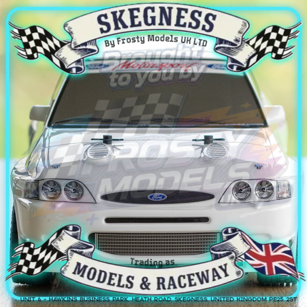 Tamiya - 1/10 RC Car Kit Ford Escort Cosworth 1998 (TT-02) - 58691 (ESC & Motor Included - Requires Radio, Servo, Battery, Charger, PS Spray & Assembly)