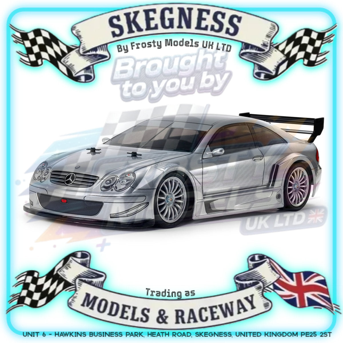 Tamiya - 1/10 RC Car Kit Mercedes CLK AMG '02 TT-02 - 58722 (ESC & Motor Included - Requires Radio, Servo, Battery, Charger, PS Spray & Assembly)