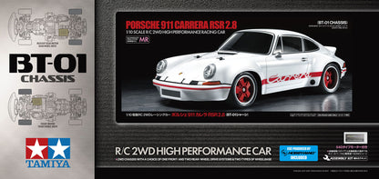 TAMIYA 58740 - 911 Carrera RSR 2.8 Clear Body (BT-01) (INC'S MOTOR & ESC ONLY)
