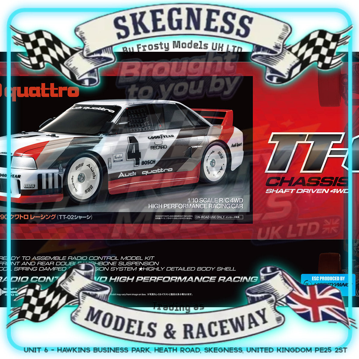Tamiya - 1/10 RC Car Kit Audi 90 Quattro Racing (TT-02) - 58744 TAMIYA R/C KITS