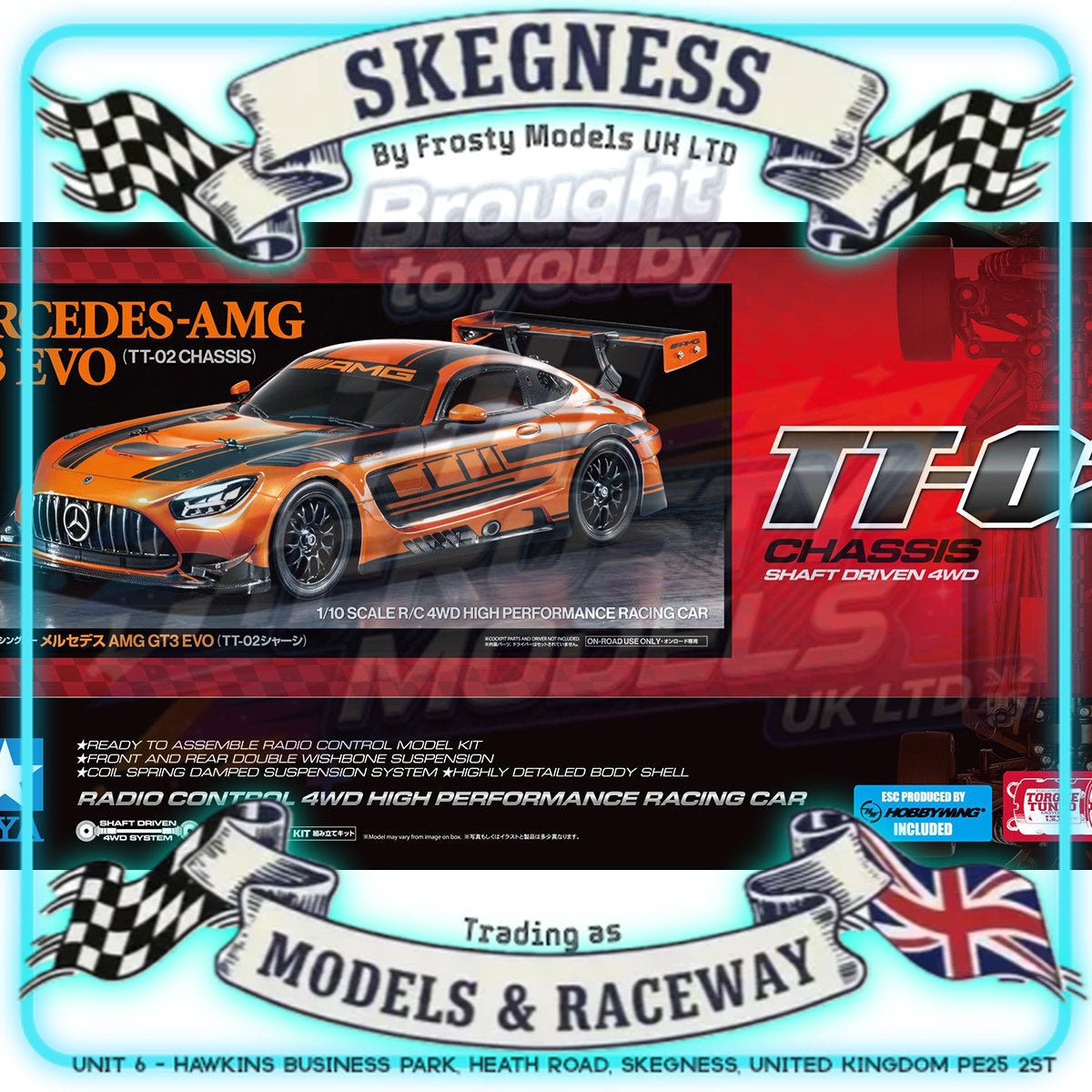 Tamiya - 1/10 RC Car Kit Mercedes-AMG GT3 EVO (TT-02) - 58750 TAMIYA R/C KITS