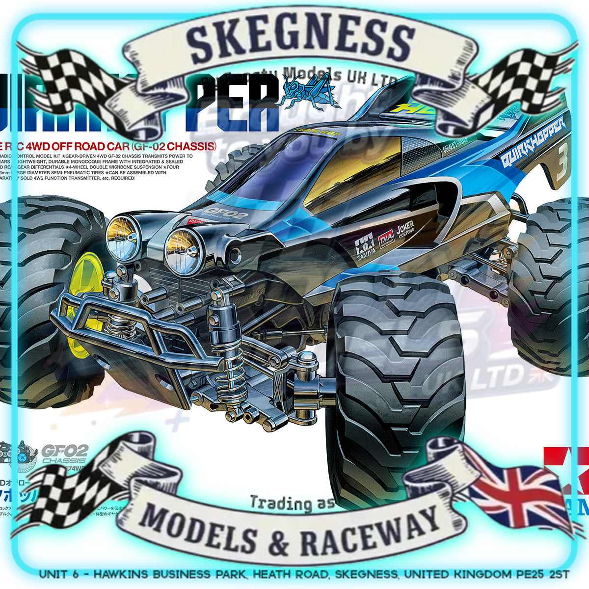 Tamiya - 1/12 RC Truck Kit Quirkhopper (GF-02) - 58756 (ESC & Motor Included - Requires Radio, Servo, Battery, Charger, PS Spray & Assembly)